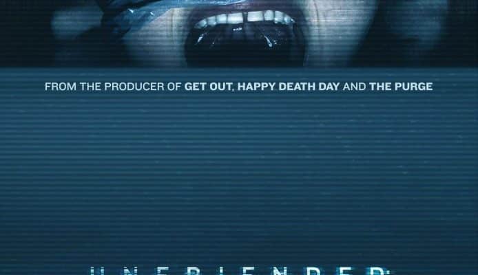 Unfriended: Dark Web poster with a girl who is being apprehended with plastic wrap