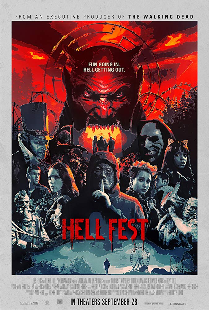 Poster for Hell Fest, the movie reviewed on Horror Movie Talk Episode 9