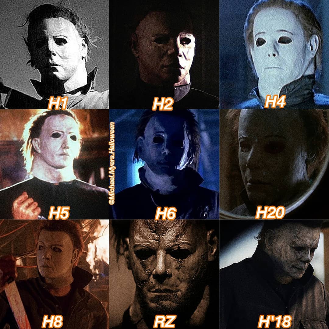 Comparison between all the different masks that Mike Myers wore