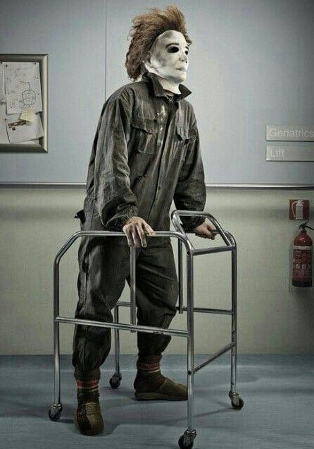 Old Michael Myers in a walker