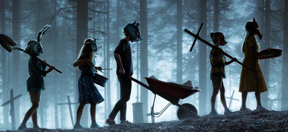 Pet Sematary kids marching into the forest