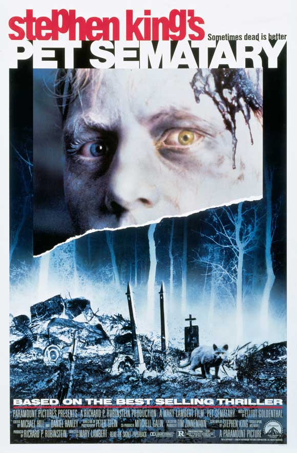 Poster for Pet Sematary (1989), the movie beign reviewed by Horror Movie Talk on Episode 37.