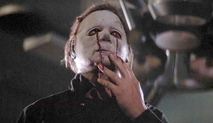 Blood tears on Michael Myers' mask in Halloween 2