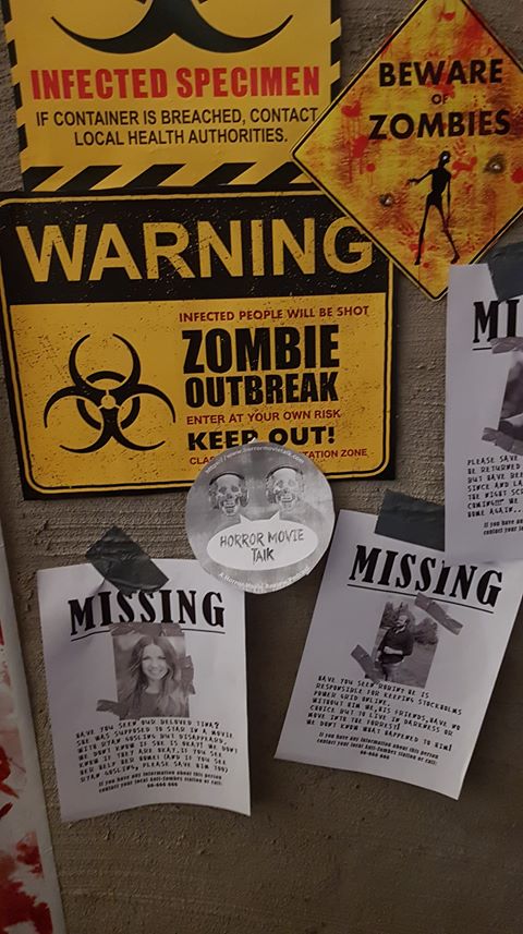 Horror Movie Talk sticker among zombie outbreak signs