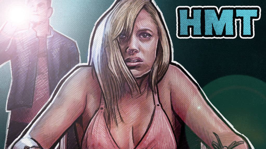 It Follows Horror Movie Talk Illustration with maika monroe in underwear