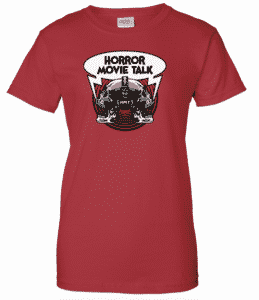 Horror Movie Talk Womens Red Logo Tee