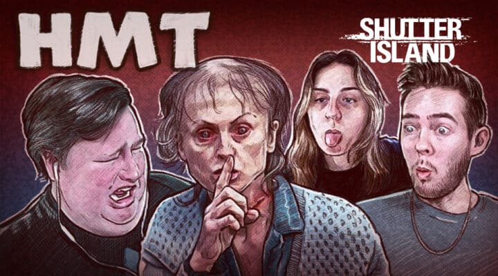 Shutter Island Review Featured Image. Old woman shushing.