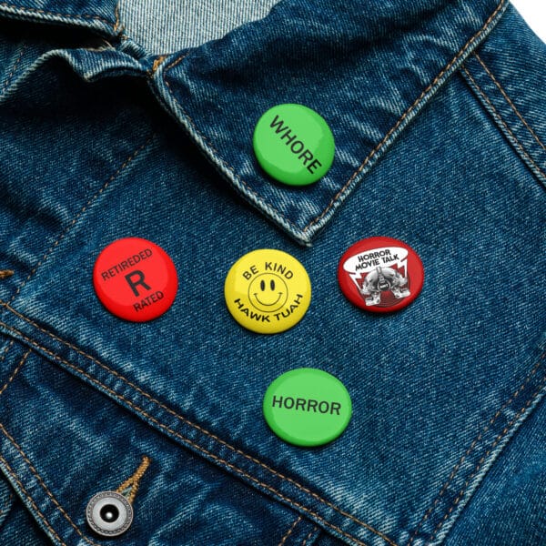 VHS Sticker Inspired Pins for HMT Whores