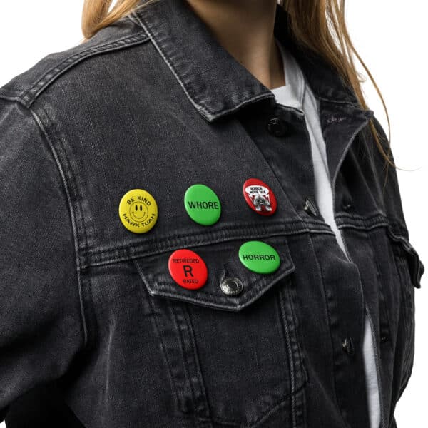 VHS Sticker Inspired Pins for HMT Whores - Image 5